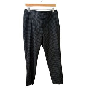 Talbots‎ Houndstooth Chatham Tapered Pants size 14P Side Zip High Waist Gray